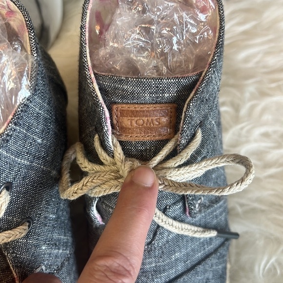 Toms Blue/Gray Denim Wedge Heels Women's Size 7 - Picture 7 of 14